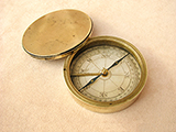 Early Victorian brass cased pocket compass